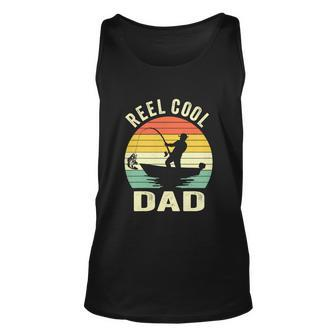 Reel Cool Dad Fishing Daddy Fathers Day Unisex Tank Top - Thegiftio UK