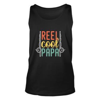 Reel Cool Papa Funny Fathers Day Fisherman Unisex Tank Top - Monsterry AU