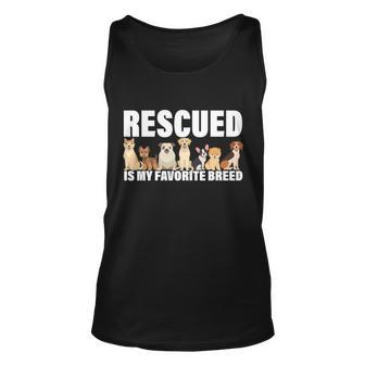 Rescued Is My Favorite Breed Unisex Tank Top - Monsterry