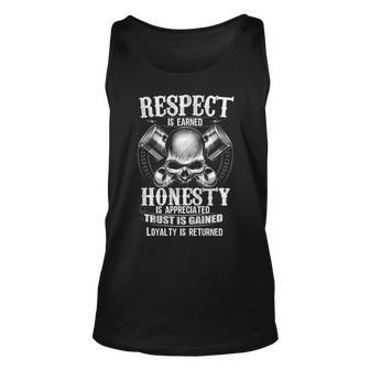Respect Is Earned - Loyalty Is Returned Unisex Tank Top - Seseable