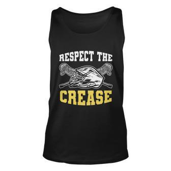 Respect The Crease Lacrosse Goalie Lacrosse Plus Size Shirts For Men And Women Unisex Tank Top - Monsterry