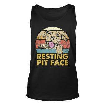 Resting Pit Face Pitbull Pibble Pittie Pit Bull Terrier Unisex Tank Top - Thegiftio UK
