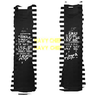 Retired Navy Chief Just Like A Regular Only Way Happier Gift Graphic Design Printed Casual Daily Basic Unisex Tank Top - Thegiftio