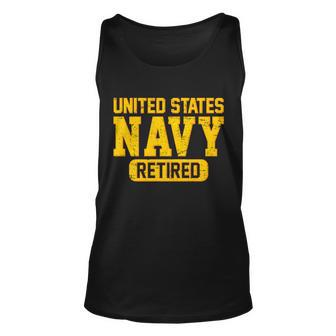 Retired United States Navy Tshirt Unisex Tank Top - Monsterry UK