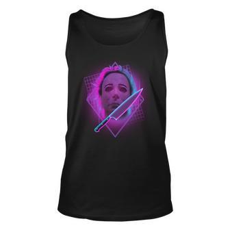 Retro 80S Eighties Myers With Knife Graphic Design Printed Casual Daily Basic Unisex Tank Top - Thegiftio UK