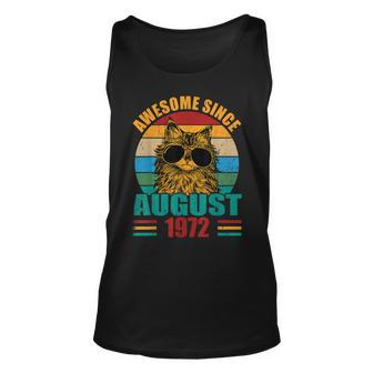 Retro Awesome Since August 1972 50Th Birthday 50 Years Old Unisex Tank Top - Thegiftio UK