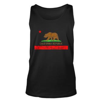 Retro California Republic Flag Tshirt Unisex Tank Top - Monsterry CA