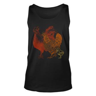 Retro Chickens Tshirt Unisex Tank Top - Monsterry AU