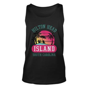 Retro Cool Hilton Head Island Sc Beach Souvenir Novelty Art Unisex Tank Top - Thegiftio UK