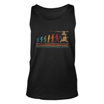 Retro Evolution Helicopter Pilot Vintage Aviation Unisex Tank Top - Monsterry CA