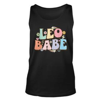 Retro Groovy Leo Babe July & August Birthday Leo Zodiac Sign Unisex Tank Top - Seseable