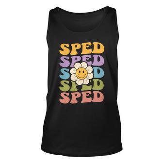 Retro Groovy Sped Teacher Back To School Special Education Unisex Tank Top - Seseable