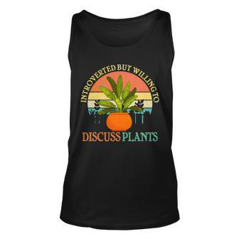 Retro Introverted But Willing To Discuss Plants Unisex Tank Top - Monsterry CA
