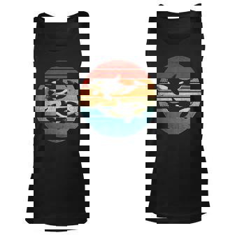 Retro Killer Whale Men Women Tank Top Graphic Print Unisex - Thegiftio