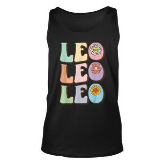 Retro Leo Zodiac Sign Astrology July August Birthday Leo V2 Unisex Tank Top - Seseable