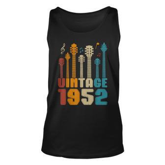 Retro Vintage 1952 Birthday Party Guitarist Guitar Lovers Unisex Tank Top - Seseable