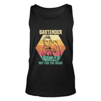 Retro Vintage Bartender Not For The Weak Bartender Great Gift Graphic Design Printed Casual Daily Basic Unisex Tank Top - Thegiftio UK