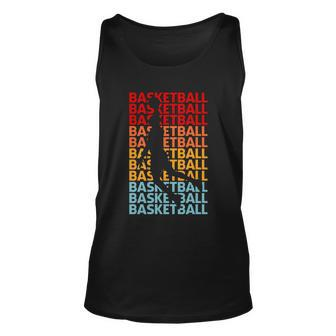Retro Vintage Basketball Typography Basketball Player Silhouette Basketball Fan Unisex Tank Top - Monsterry AU
