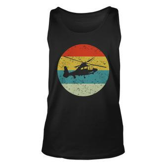 Retro Vintage Helicopter Unisex Tank Top - Monsterry