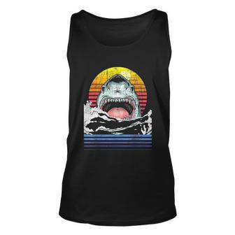 Retro Vintage Shark Marine Biologist Wildlife Shark Lovers Unisex Tank Top - Monsterry