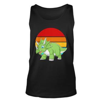 Retro Vintage Triceratops Dinosaur Unisex Tank Top - Monsterry