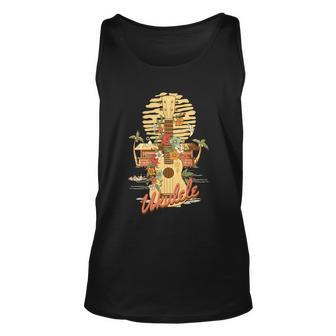 Retro Vintage Ukulele Vintage Ukulele Themed Hawaiian Unisex Tank Top - Monsterry UK