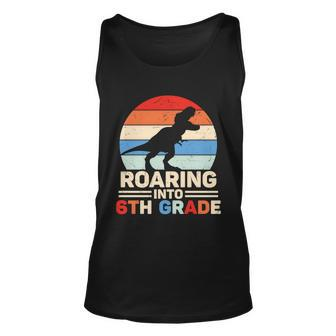 Roaring Into 6Th Grade Dinosaur First Day Of School Back To School Unisex Tank Top - Monsterry