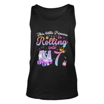 Roller Skate 7Th Birthday Shirt 7 Year Old Girl Party Outfit Unisex Tank Top - Monsterry CA