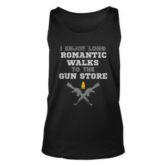 Romantic Walks To The Gun Store Pro Gun Owner Rights Saying Unisex Tank Top - Monsterry DE