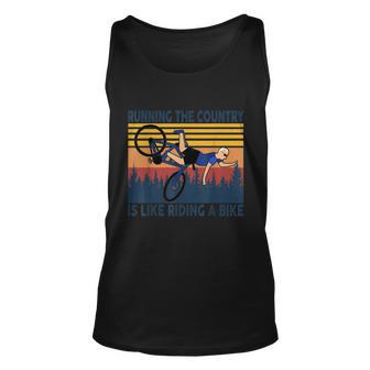 Running The Country Is Like Riding A Bike Joe Biden Vintage Unisex Tank Top - Monsterry DE