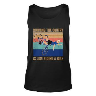 Running The Coutry Is Like Riding A Bike Joe Biden Vintage Funny Biden Unisex Tank Top - Monsterry DE
