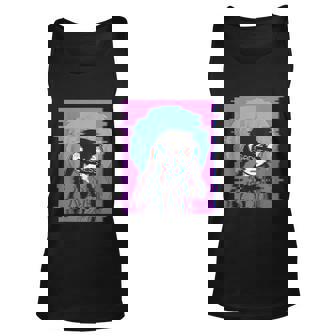 Sad Anime Girl Japanese Aesthetic Vaporwave Anime Otaku Unisex Tank Top - Thegiftio