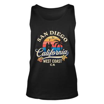 San Diego California Beach Surf Summer Vacation Vintage V3 Unisex Tank Top - Seseable