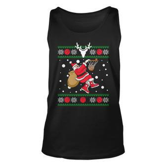 Santa Dunking Basketball Ugly Christmas Unisex Tank Top - Monsterry AU