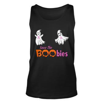 Save The Boobies Halloween Ghost Unisex Tank Top - Thegiftio UK