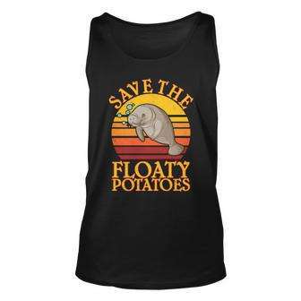 Save The Floaty Potatoes Manatee Tshirt Unisex Tank Top - Monsterry