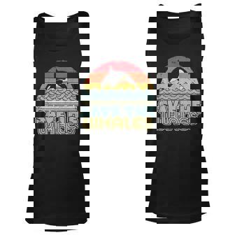 Save The Whales Retro Style Orca Killer Whale Unisex Tank Top - Thegiftio