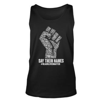 Say Their Names Blacklivesmatter Tshirt Unisex Tank Top - Monsterry