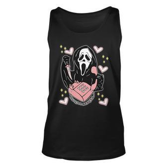 Scary Ghost Face Phone Ghostface Calling Unisex Tank Top - Monsterry AU