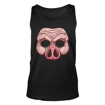 Scary Halloween Inspired Evil Pig Mask Trick Or Treat Gift Unisex Tank Top - Seseable