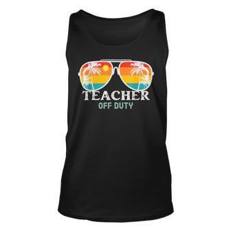 School Teacher Off Duty Sunglasses Beach Sunset Summer Unisex Tank Top - Seseable