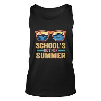 Schools Out For Summer Sunglasses Teacher Last Day Of School Graphic Design Printed Casual Daily Basic Unisex Tank Top - Thegiftio UK