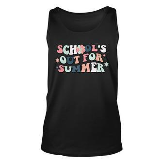 Schools Out For Summer Teacher Cool Groovy Last Day Unisex Tank Top - Seseable