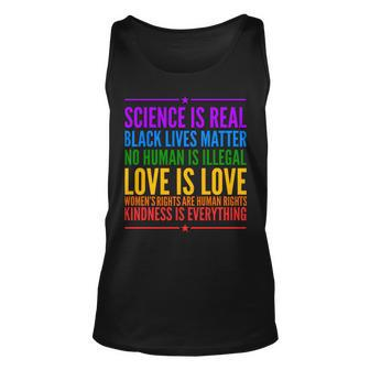 Science Is Real Black Lives Matter Love Is Love Tshirt Unisex Tank Top - Monsterry UK