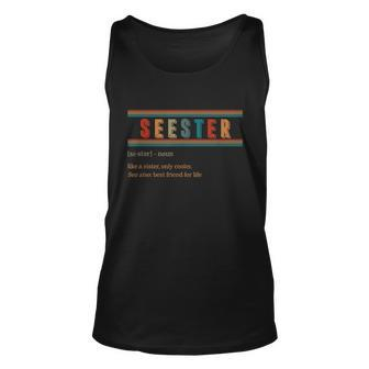 Seester Definition Best Sister In Law Big Sis Little Sis Graphic Design Printed Casual Daily Basic Unisex Tank Top - Thegiftio UK