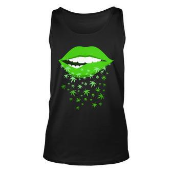 Sexy Lips Cannabis Marijuana Weed Tshirt Unisex Tank Top - Monsterry AU