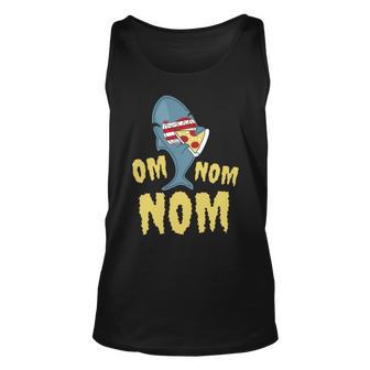 Shark Eating Pizza Om Nom Nom Unisex Tank Top - Monsterry CA