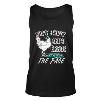 Shes Beauty Shes Grace Farmer & Chicken Lover Graphic Design Printed Casual Daily Basic Unisex Tank Top - Thegiftio UK