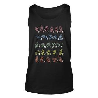 Sign Language Asl Teacher Hand Alphabet Learning Unisex Tank Top - Thegiftio UK