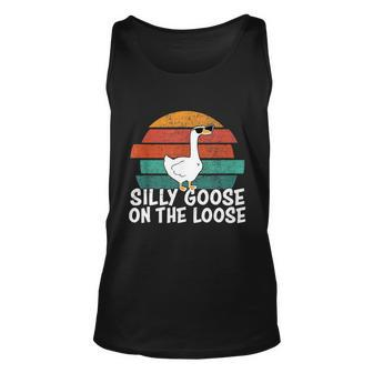 Silly Goose On The Loose Vintage Retro Sunset Tshirt Unisex Tank Top - Monsterry